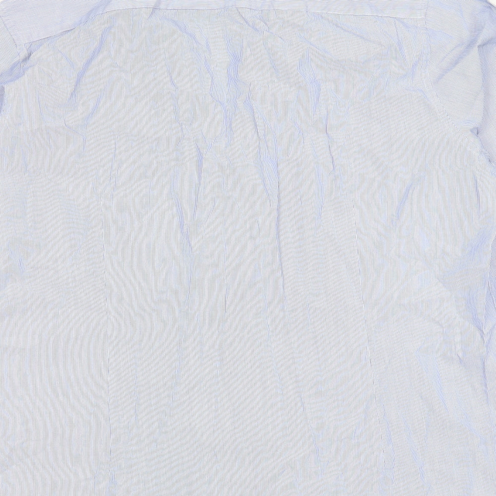 Burton Mens Blue Striped Cotton  Dress Shirt Size 16.5 Collared Button