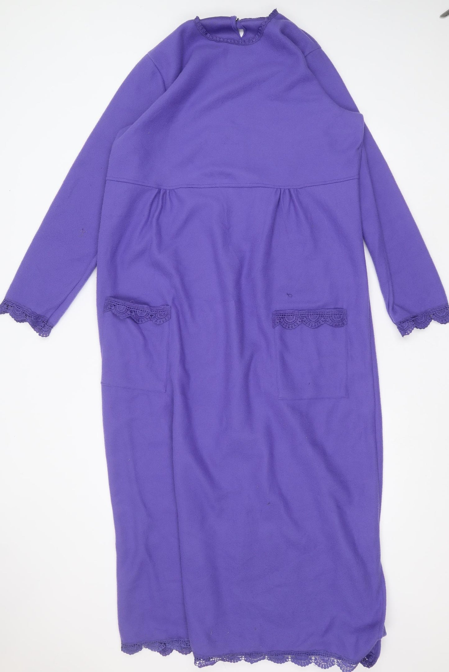 Preworn Womens Purple Solid Polyester Top Gown Size L