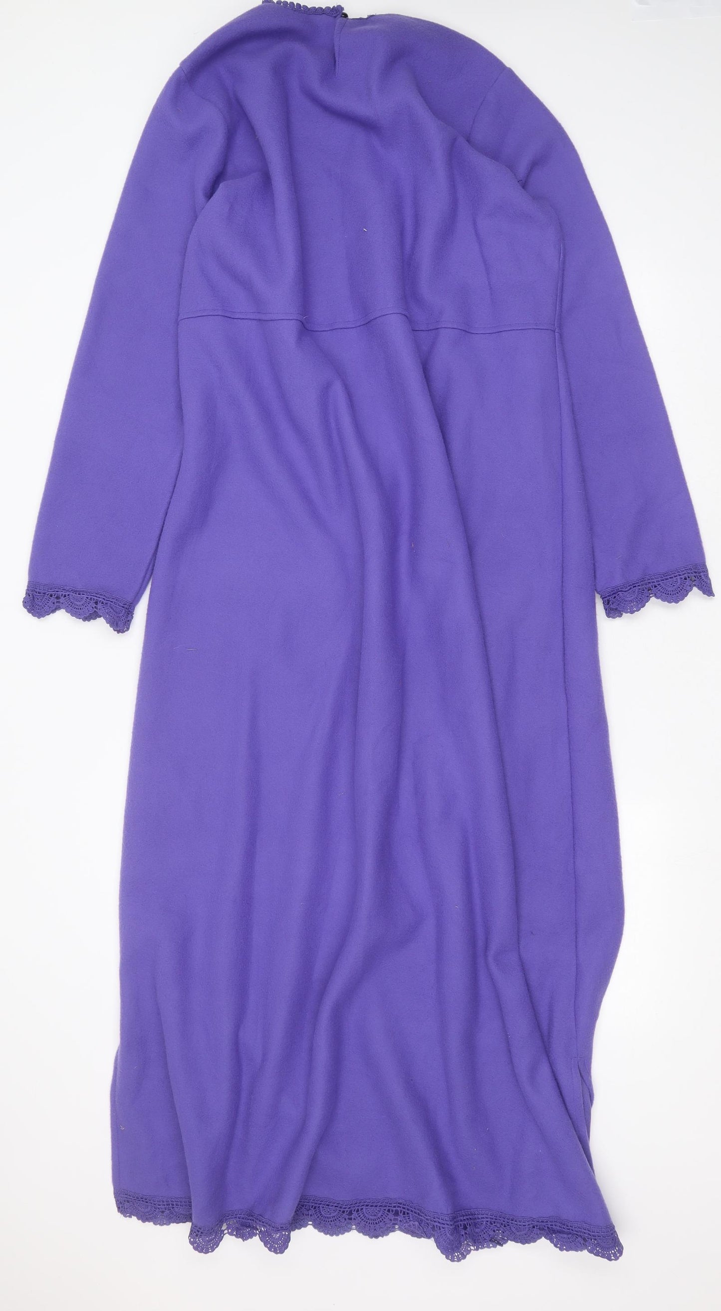 Preworn Womens Purple Solid Polyester Top Gown Size L