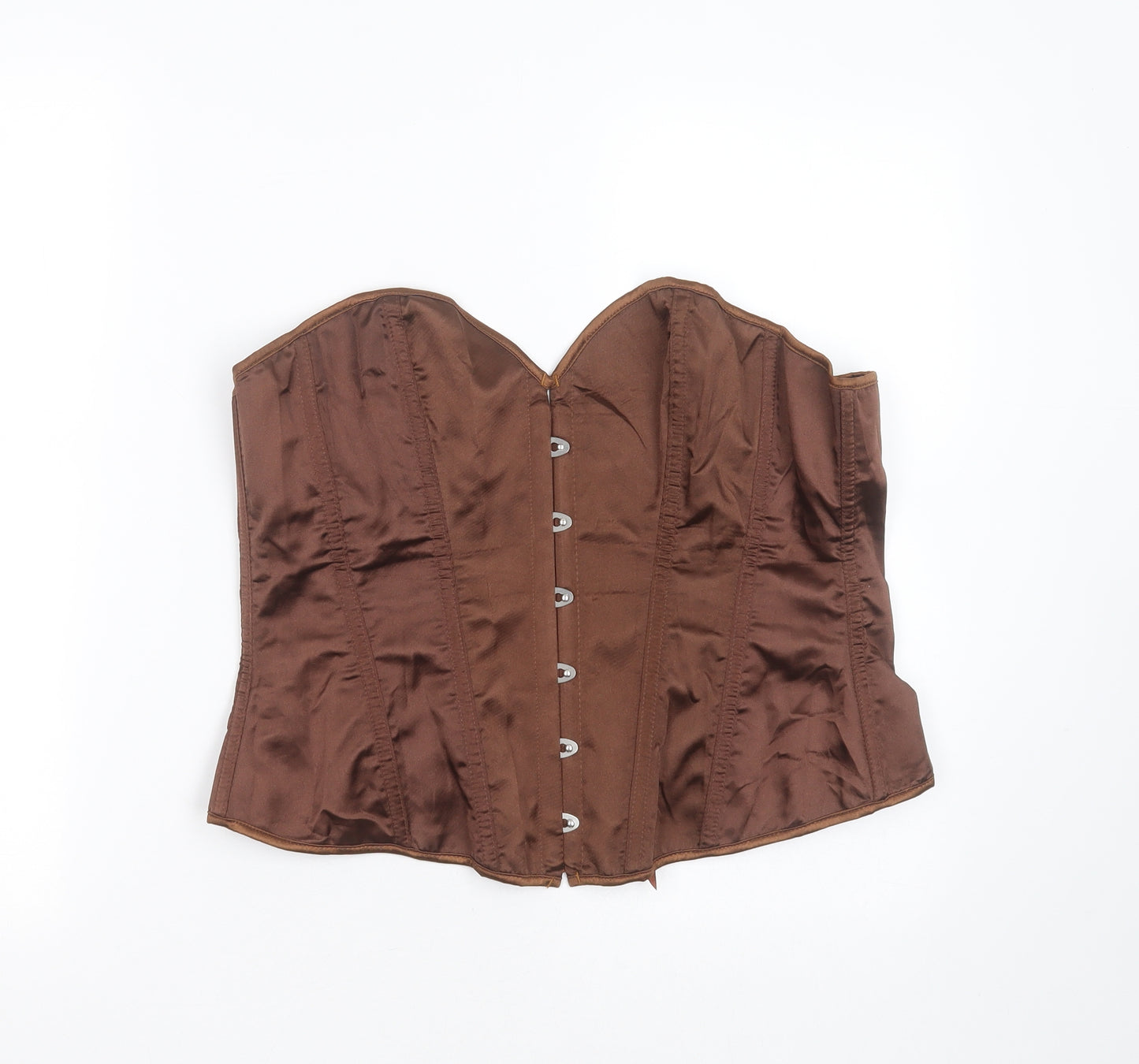 Preworn Womens Brown  Polyester  Blouse Size L Off the Shoulder - corset top