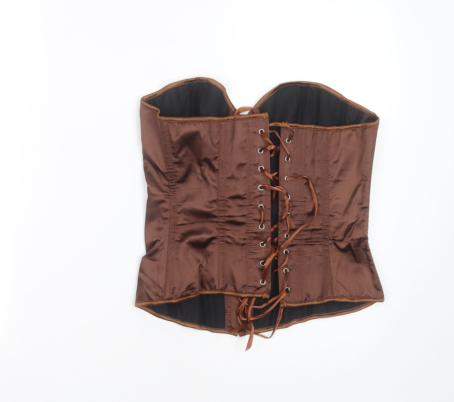 Preworn Womens Brown  Polyester  Blouse Size L Off the Shoulder - corset top
