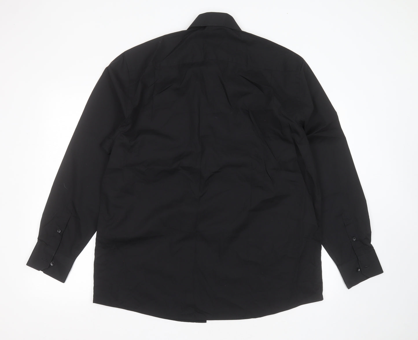 Cedar Wood State Mens Black  Cotton  Dress Shirt Size 17 Collared Button