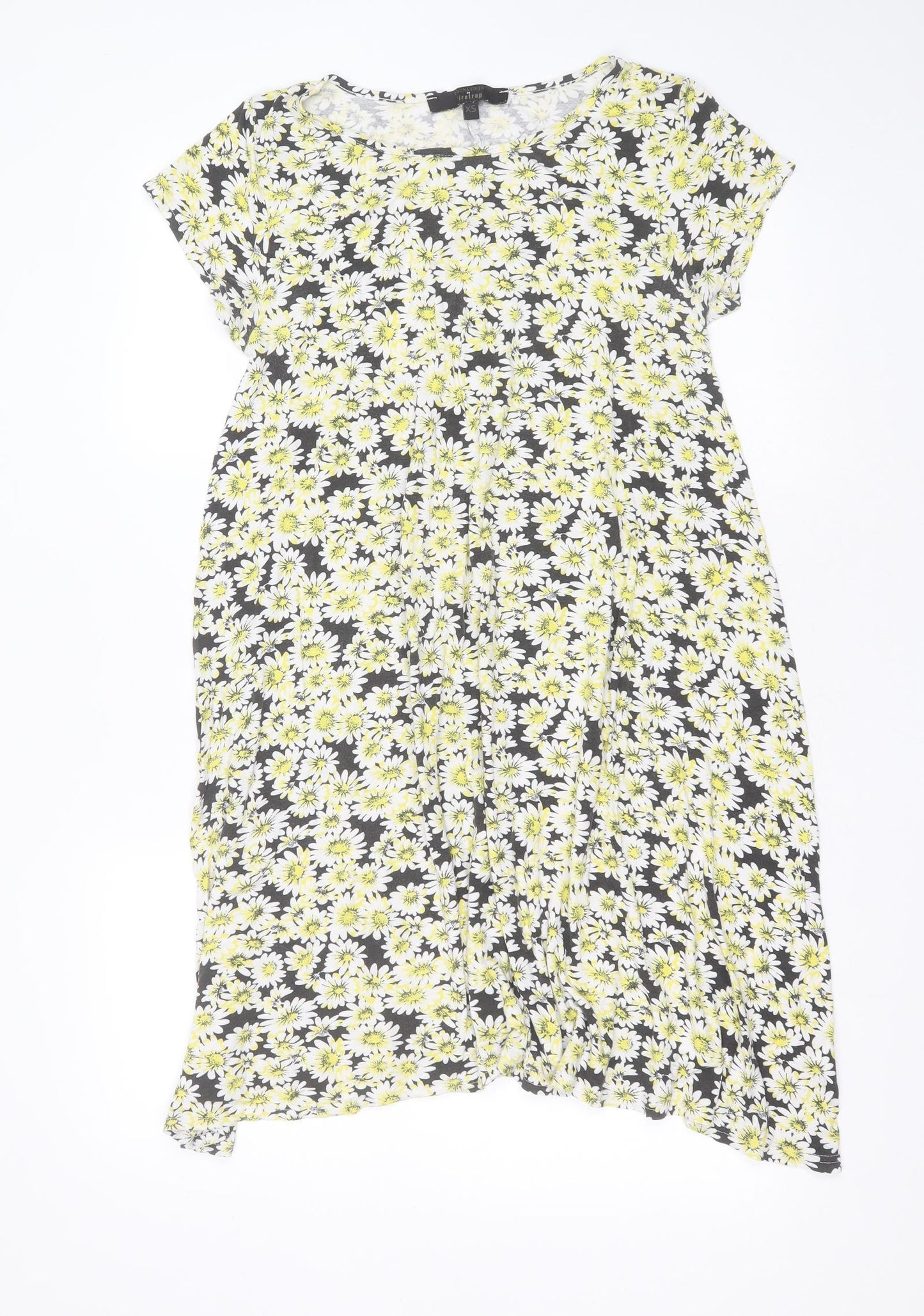 Firetrap Womens Beige Floral Viscose T-Shirt Dress  Size XS  Round Neck