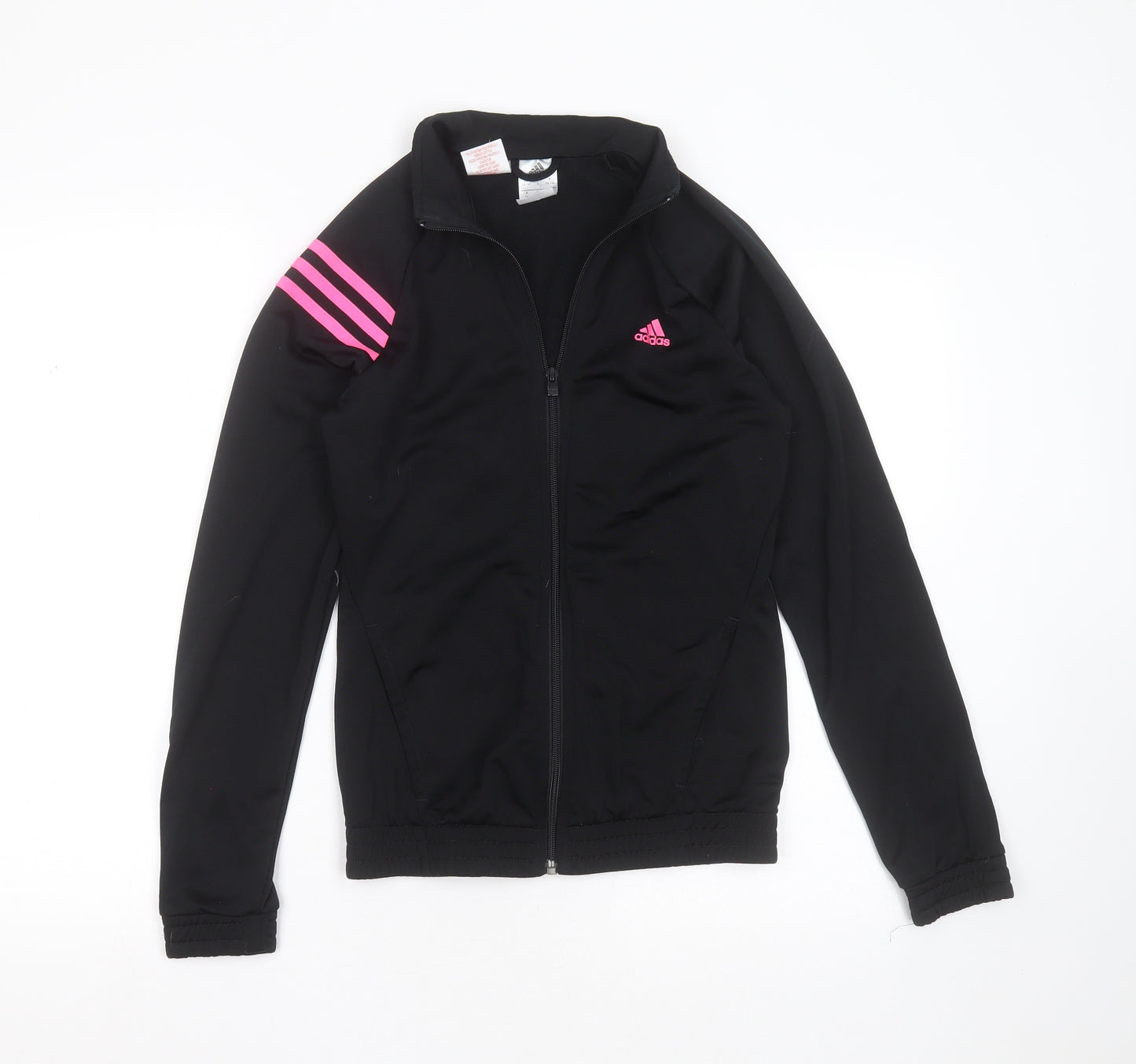 adidas Girls Black   Track Jacket Jacket Size 13-14 Years  Zip