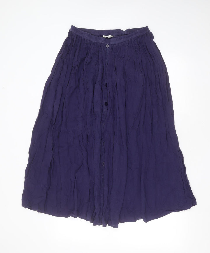 Pa lucci Womens Blue Viscose A-Line Skirt Size 28 in Button