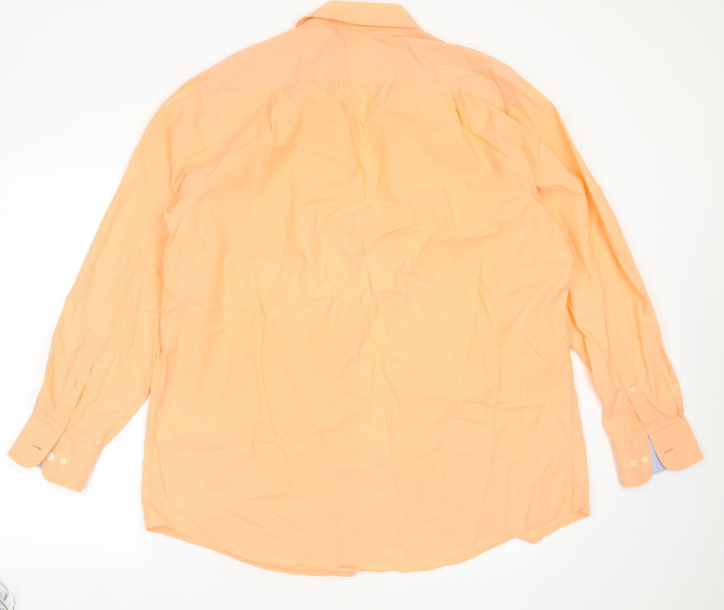 Charles Tyrwhitt Mens Orange  Cotton  Dress Shirt Size L Collared Button