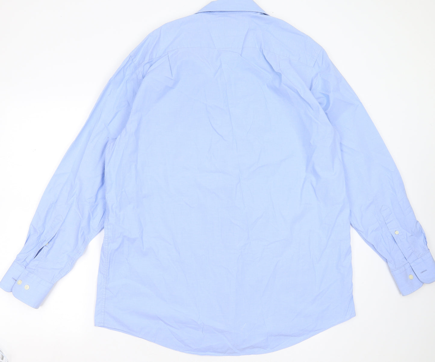 Charles Tyrwhitt Mens Blue  Cotton Blend  Dress Shirt Size L Collared Button