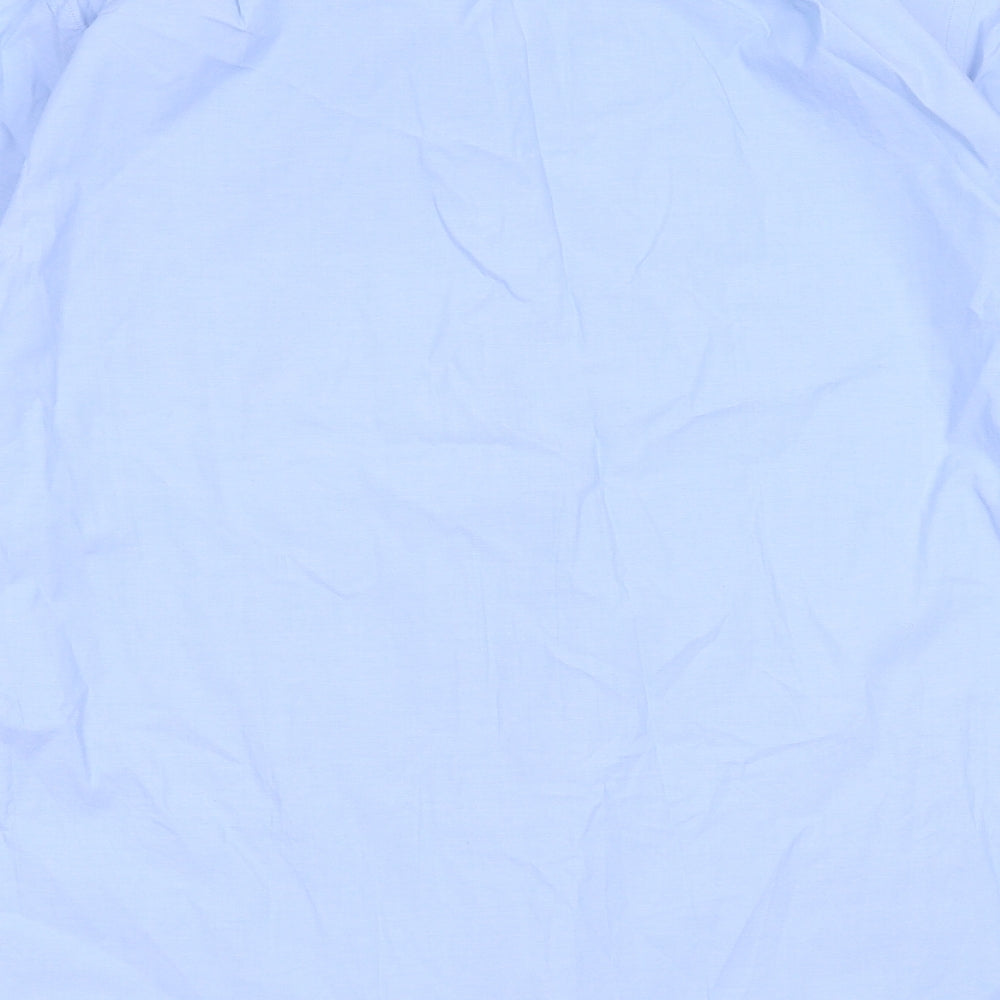 Charles Tyrwhitt Mens Blue  Cotton Blend  Dress Shirt Size L Collared Button