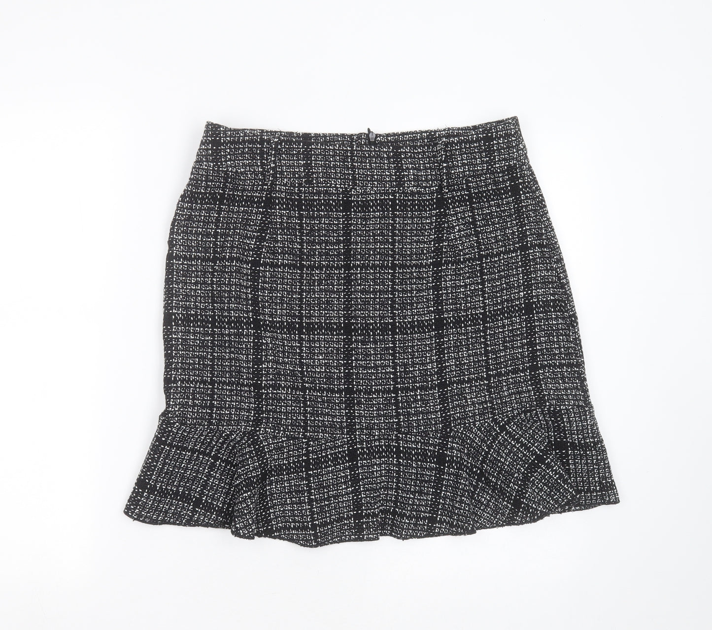 SheIn Womens Black Check Polyester Mini Skirt Size L