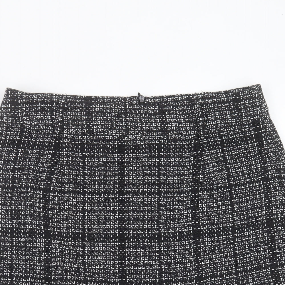 SheIn Womens Black Check Polyester Mini Skirt Size L