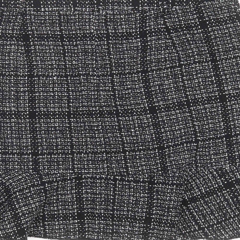 SheIn Womens Black Check Polyester Mini Skirt Size L