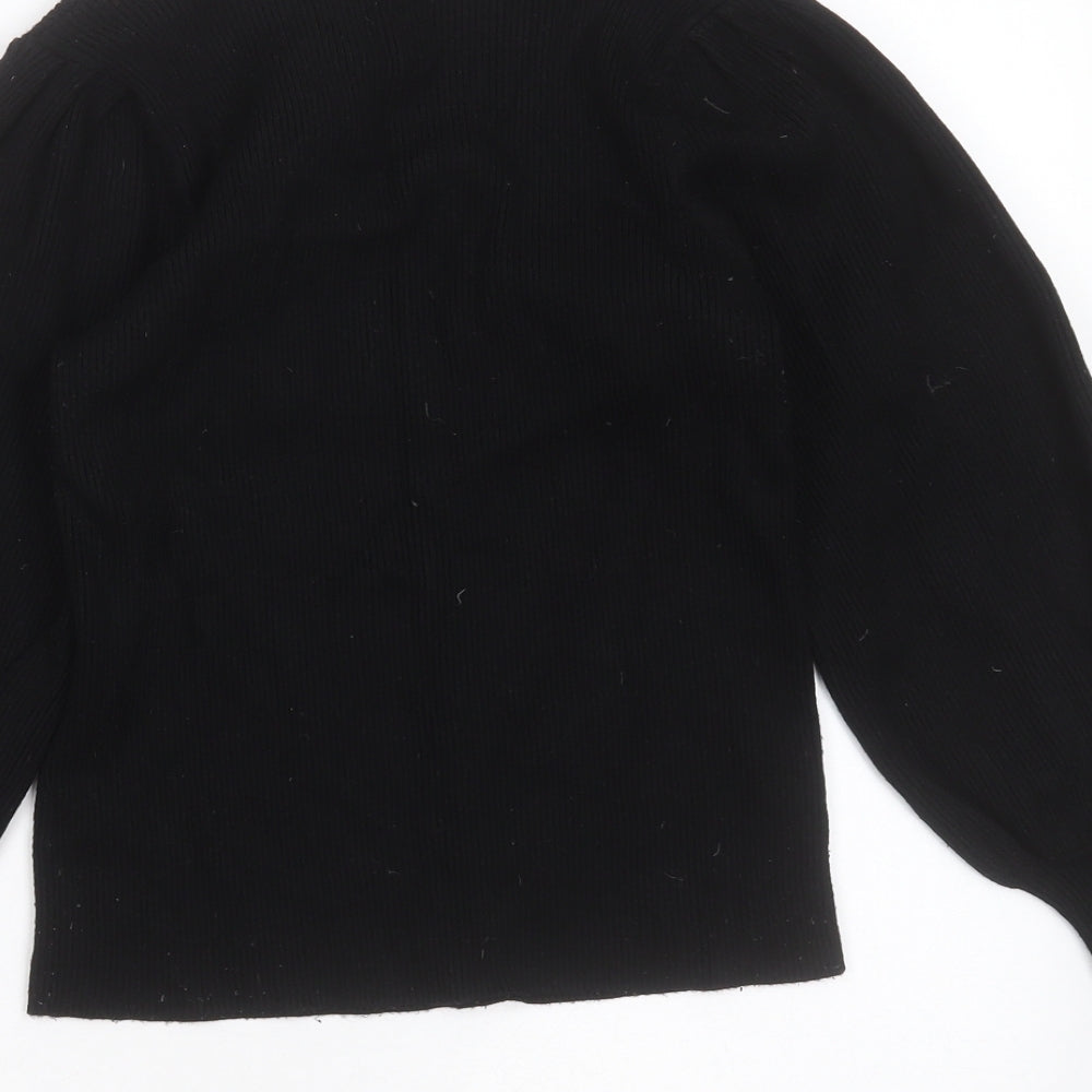 F&F Womens Black Round Neck  Viscose Pullover Jumper Size 12