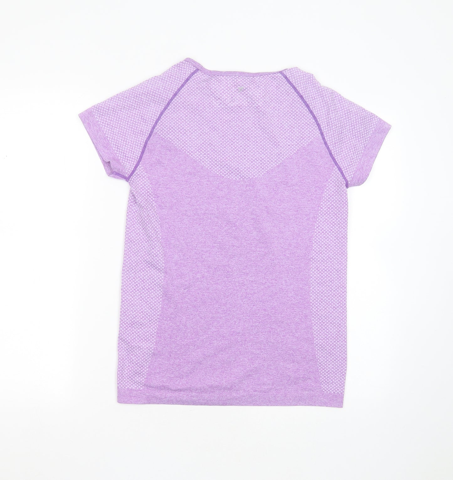 Primark Womens Purple Spotted Polyester Basic T-Shirt Size 14 Round Neck