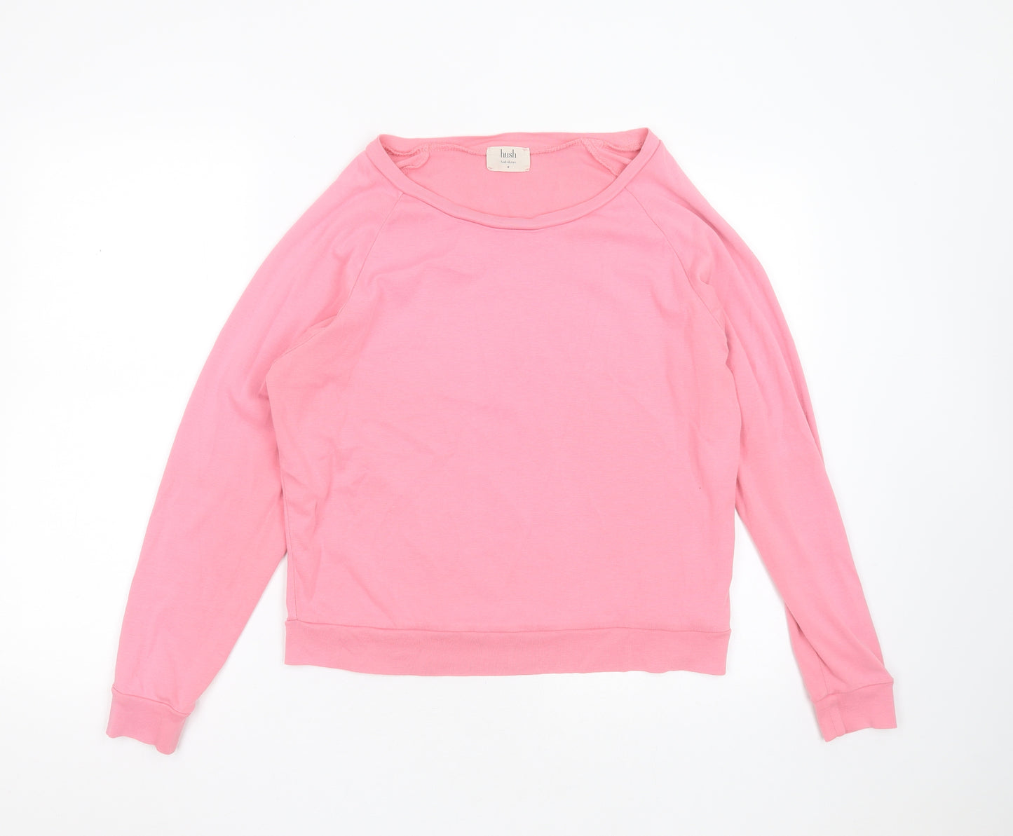 Hush Womens Pink  Cotton Pullover Sweatshirt Size M