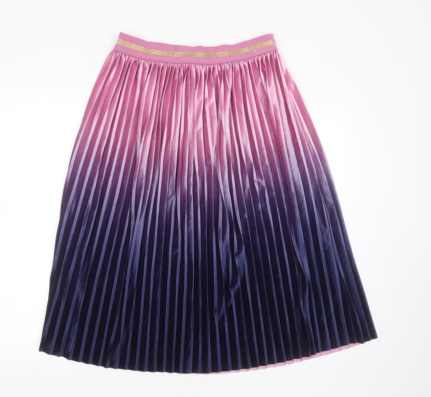 TU Womens Blue  Polyester A-Line Skirt Size 12    - pleated