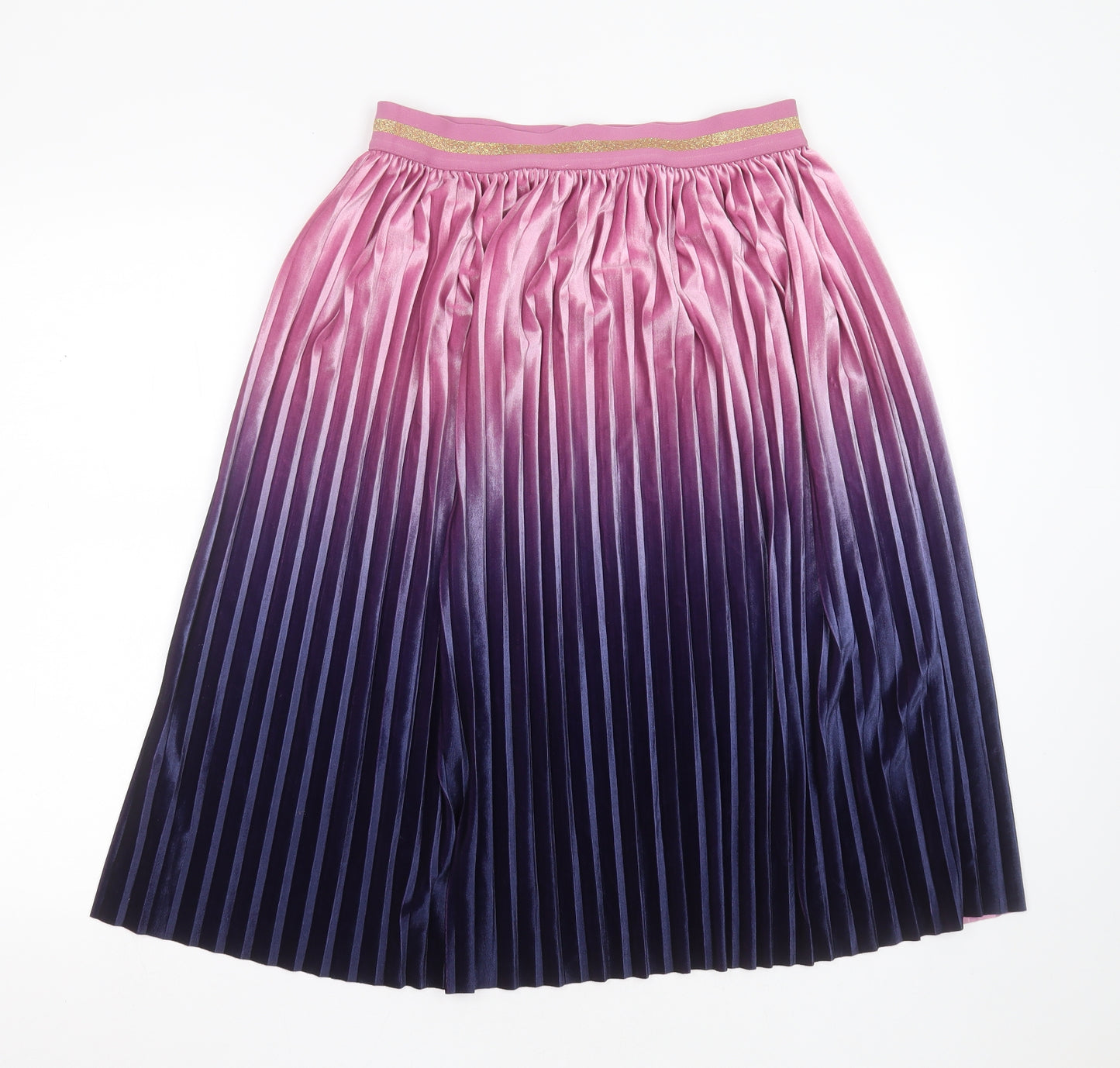 TU Womens Blue  Polyester A-Line Skirt Size 12    - pleated