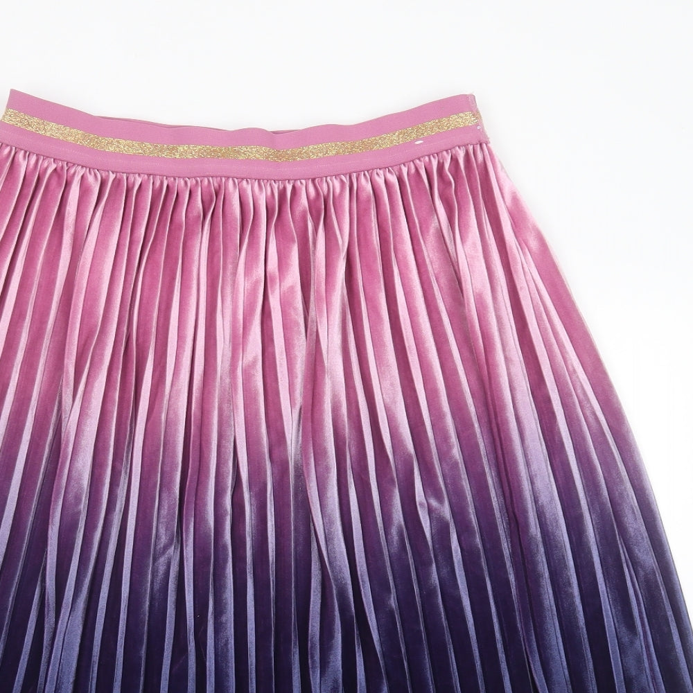 TU Womens Blue  Polyester A-Line Skirt Size 12    - pleated