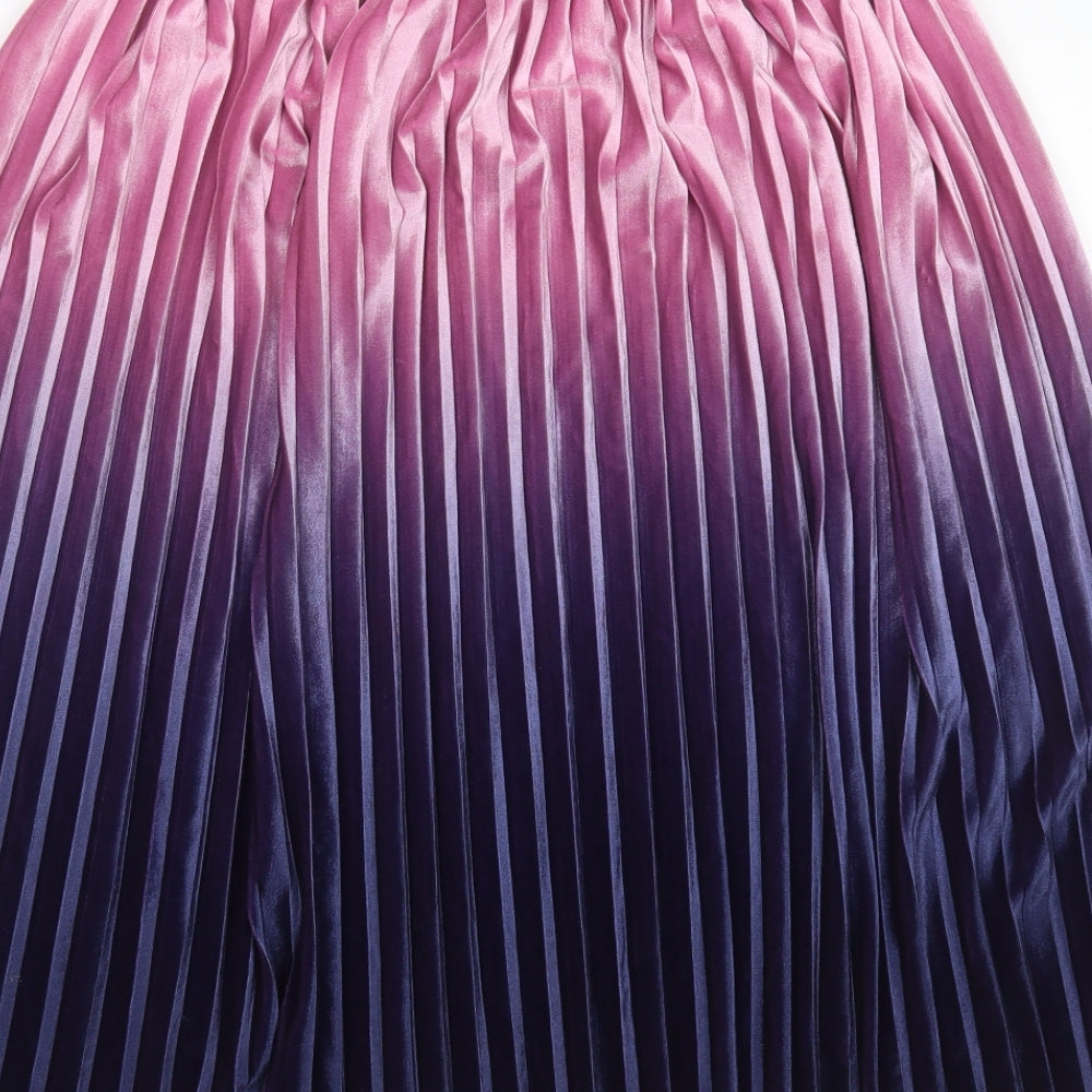 TU Womens Blue  Polyester A-Line Skirt Size 12    - pleated