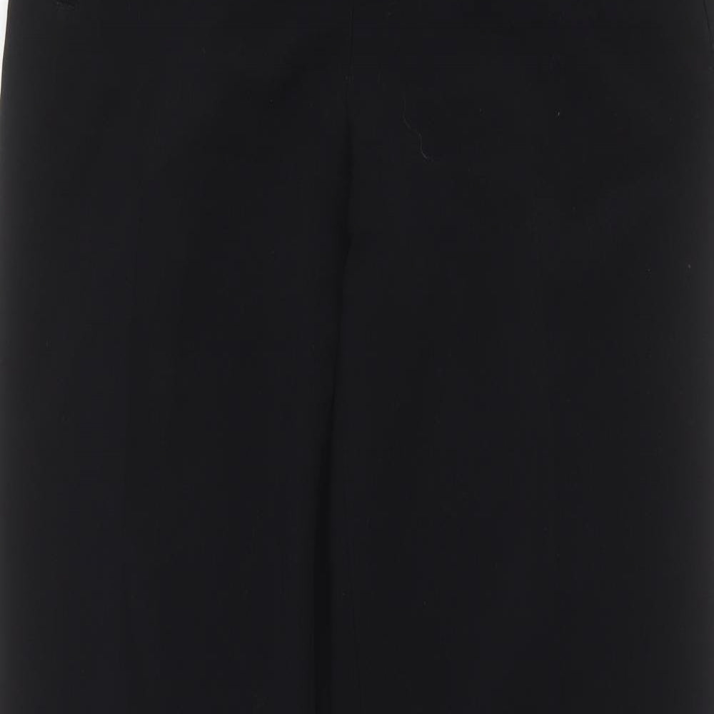 Marks and Spencer Womens Black  Polyester Trousers  Size 12 L32 in Regular Zip
