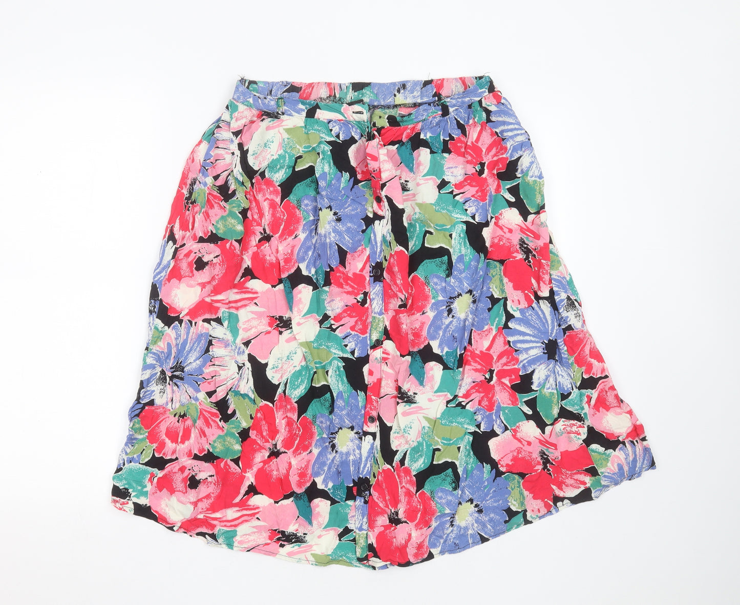 Primark Womens Multicoloured Floral Polyester A-Line Skirt Size 16