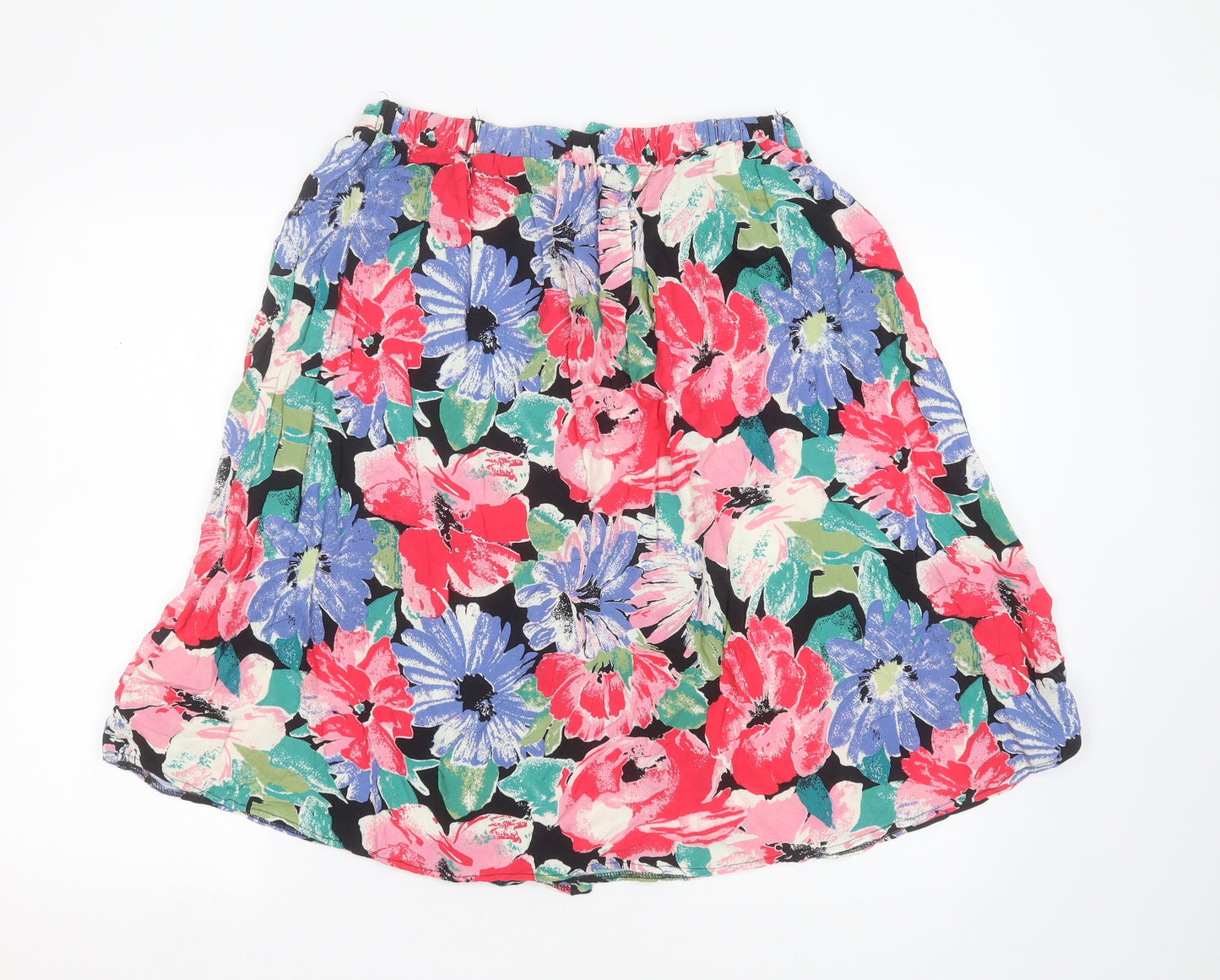 Primark Womens Multicoloured Floral Polyester A-Line Skirt Size 16