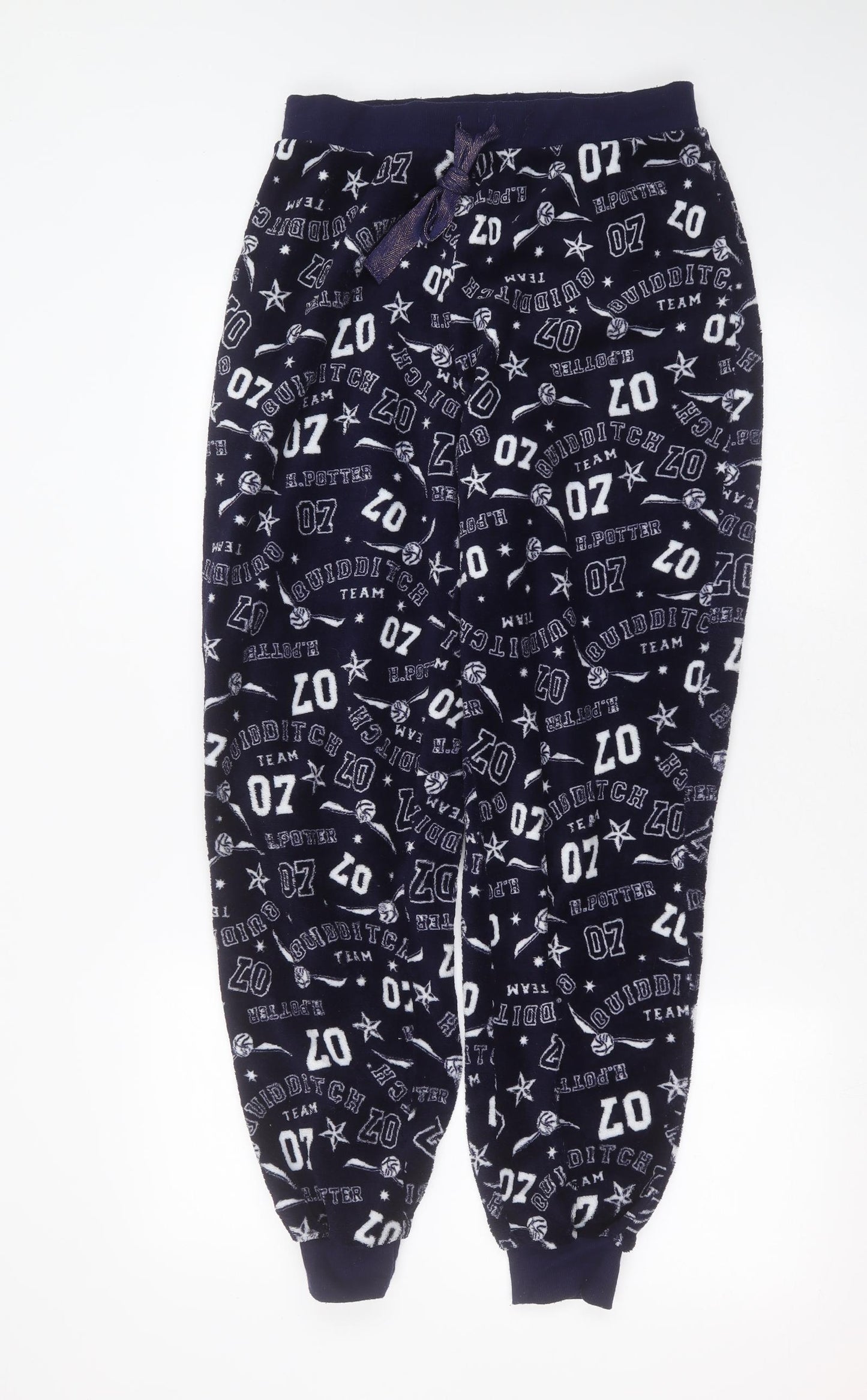Primark Womens Blue Solid Polyester  Pyjama Pants Size M   - harry potter