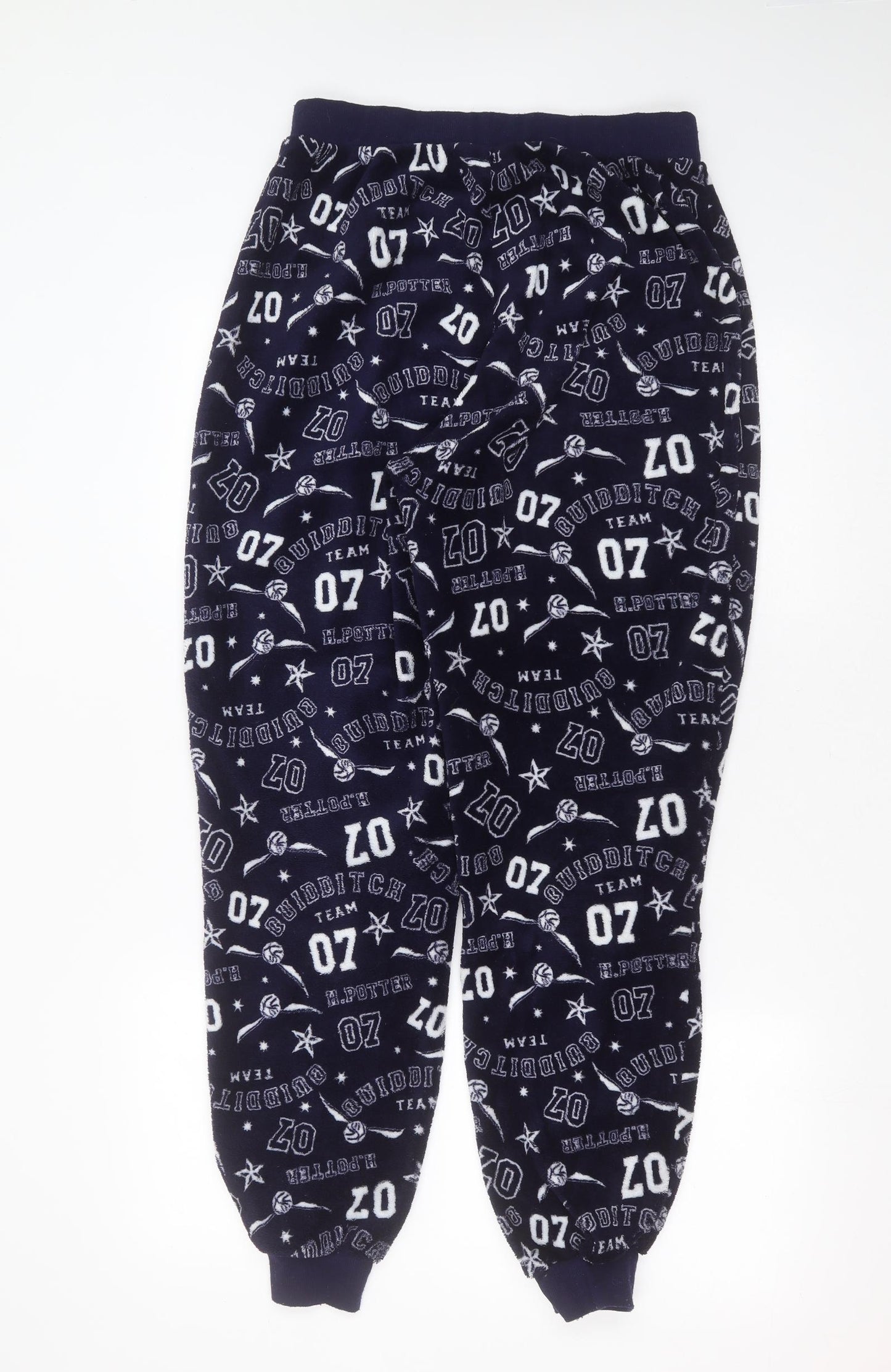 Primark Womens Blue Solid Polyester  Pyjama Pants Size M   - harry potter