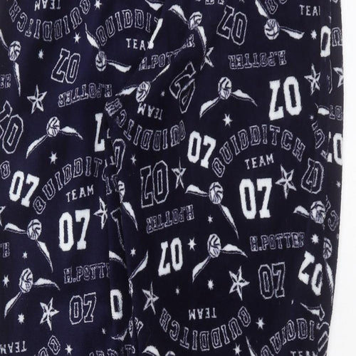 Primark Womens Blue Solid Polyester  Pyjama Pants Size M   - harry potter