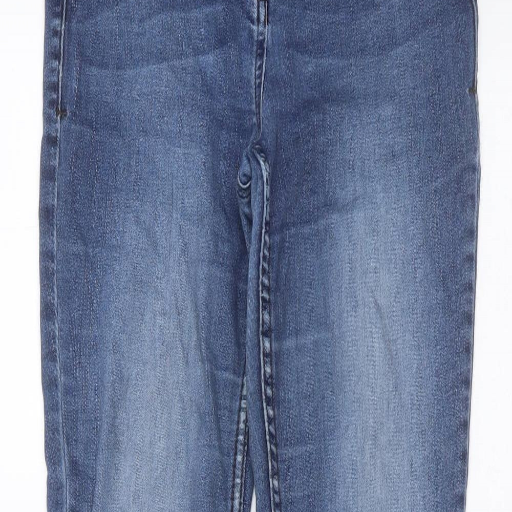 NEXT Womens Blue  Cotton Bootcut Jeans Size 10 L31 in Regular Zip - enhancer