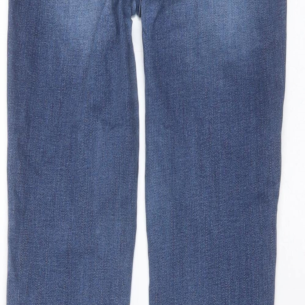 NEXT Womens Blue  Cotton Bootcut Jeans Size 10 L31 in Regular Zip - enhancer
