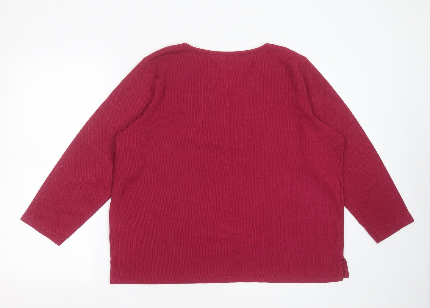 BM Womens Purple V-Neck  Polyester Pullover Jumper Size L