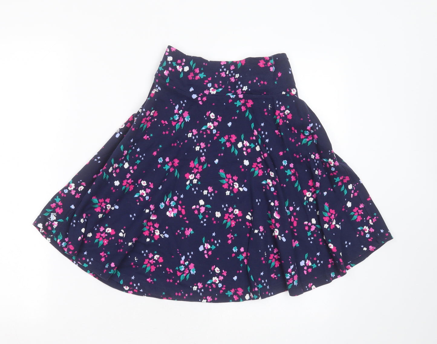 Joules Girls Blue Floral Cotton Skater Skirt Size 11-12 Years  Regular