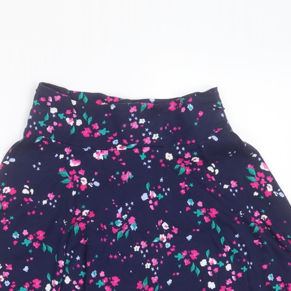 Joules Girls Blue Floral Cotton Skater Skirt Size 11-12 Years  Regular