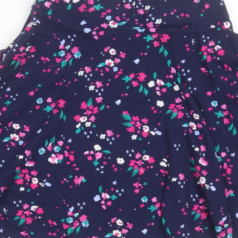 Joules Girls Blue Floral Cotton Skater Skirt Size 11-12 Years  Regular