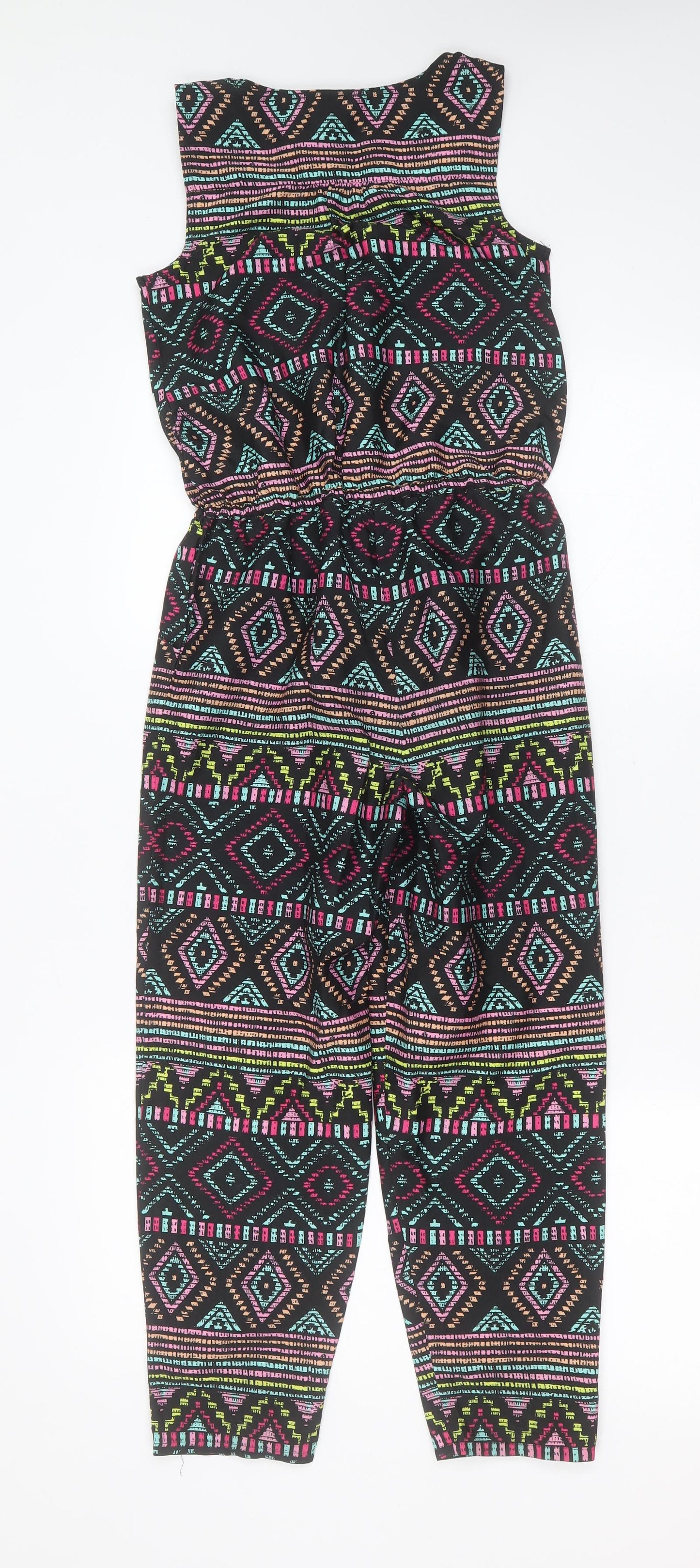 Matalan Girls Multicoloured Geometric Polyester Jumpsuit One-Piece Size 9 Years
