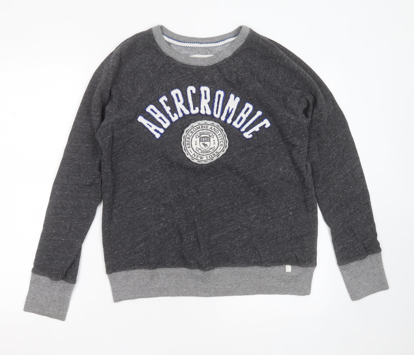 Abercrombie & Fitch Womens Grey  Cotton Pullover Sweatshirt Size L