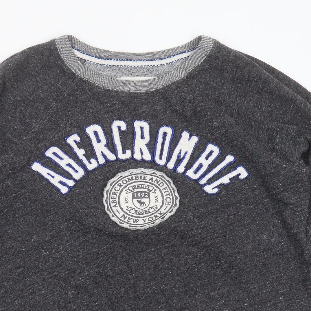 Abercrombie & Fitch Womens Grey  Cotton Pullover Sweatshirt Size L