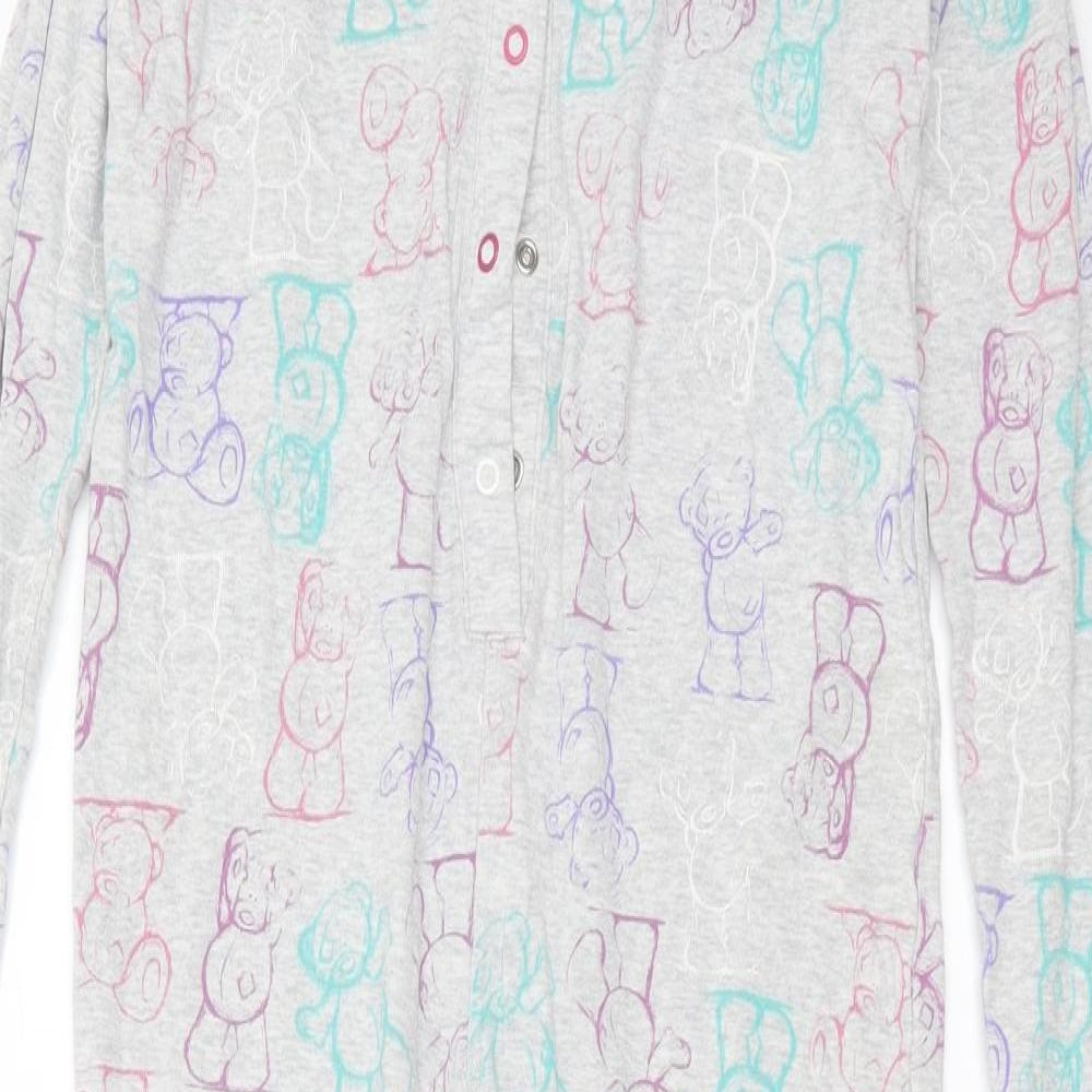 Marks and Spencer Girls Grey Solid Cotton  One Piece Size 11-12 Years  Button - me to you onesie