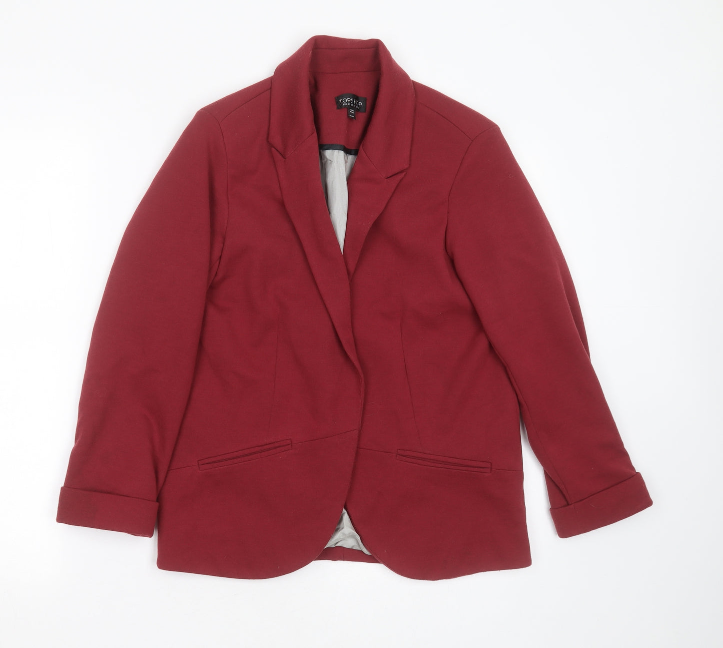 Topshop Womens Purple  Polyester Jacket Blazer Size 12   - burgundy
