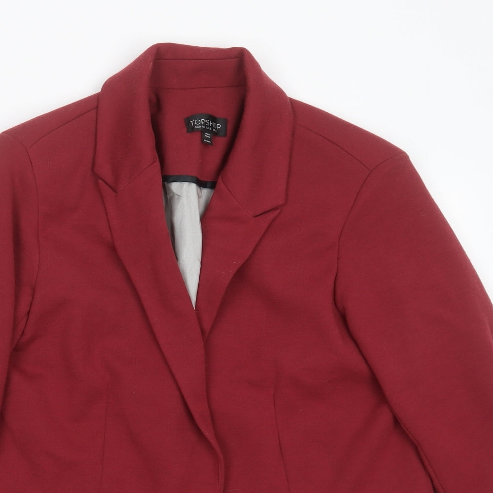 Topshop Womens Purple  Polyester Jacket Blazer Size 12   - burgundy