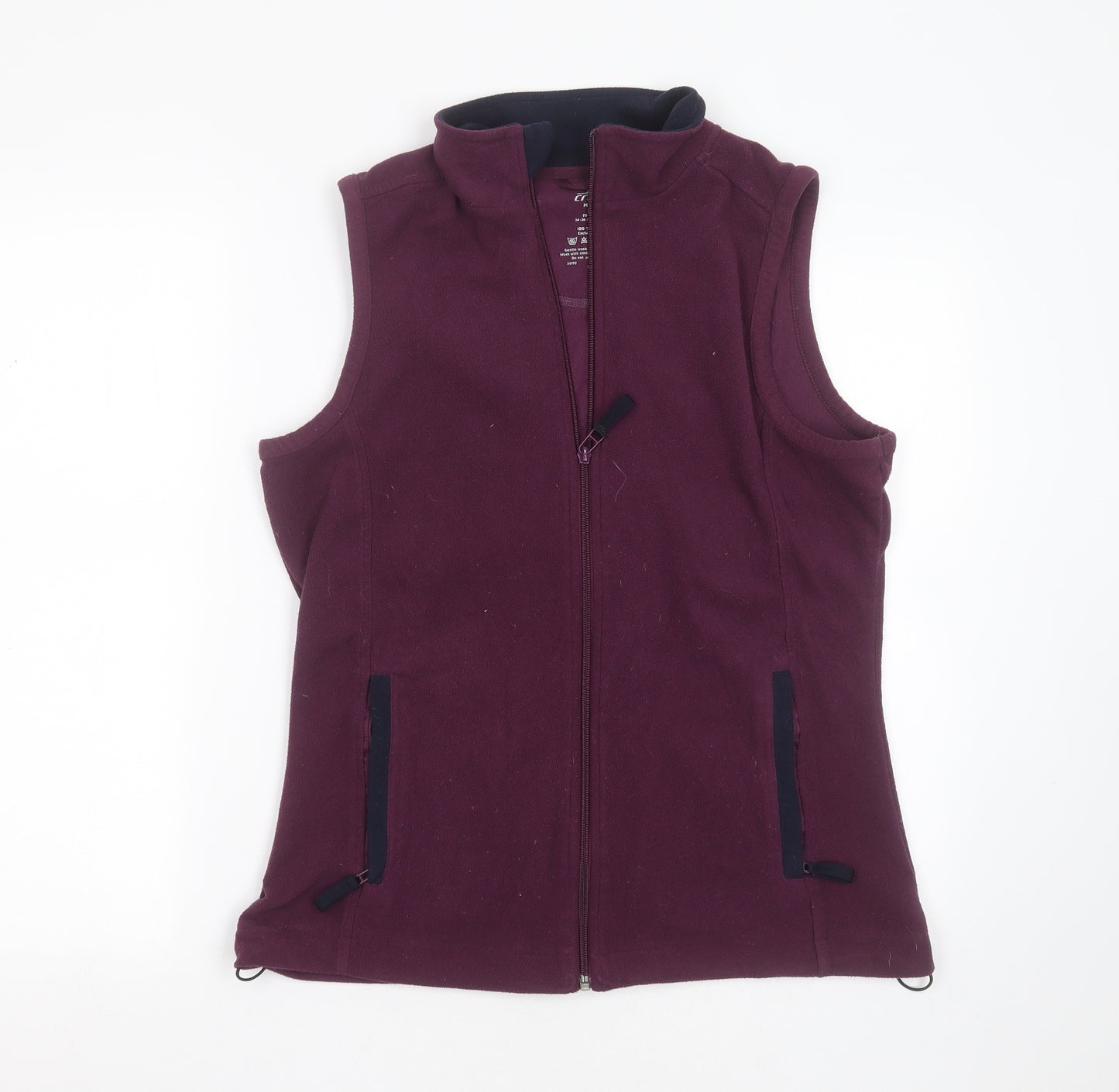 Crane Womens Purple High Neck  Polyester Full Zip Jumper Size 12