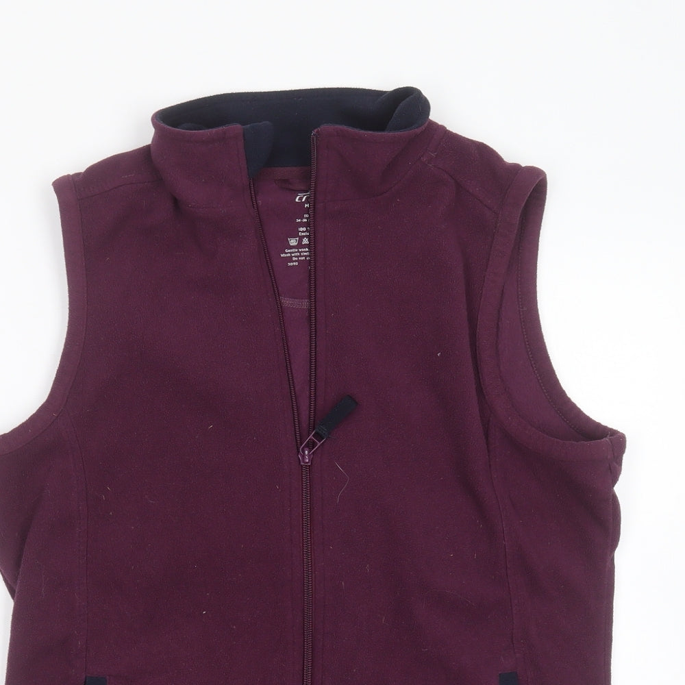 Crane Womens Purple High Neck  Polyester Full Zip Jumper Size 12