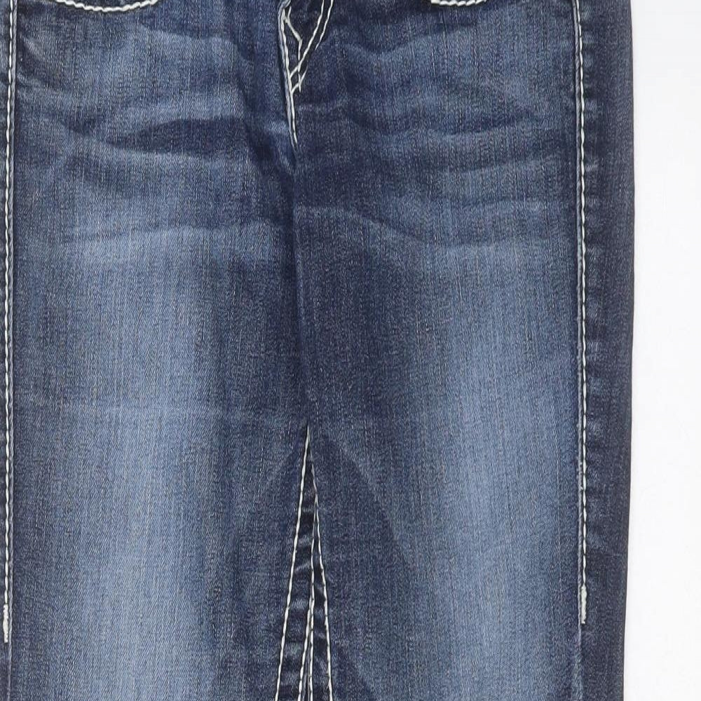 True Religion Womens Blue  Cotton Skinny Jeans Size 26 in L28 in Extra-Slim Zip