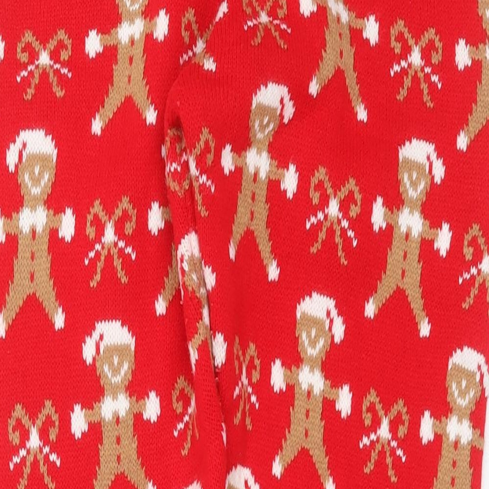Boohoo Womens Red Solid Acrylic  Pyjama Pants Size M   - christmas print
