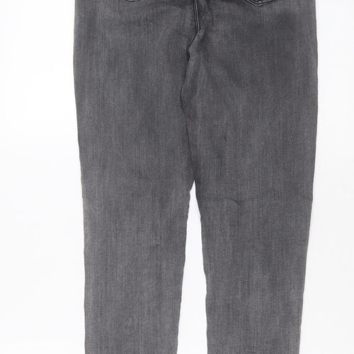 PRETTYLITTLETHING Womens Grey  Cotton Skinny Jeans Size 10 L28 in Extra-Slim