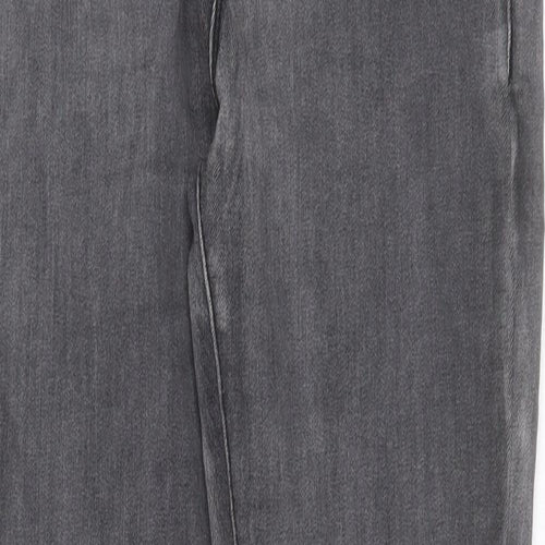 PRETTYLITTLETHING Womens Grey  Cotton Skinny Jeans Size 10 L28 in Extra-Slim