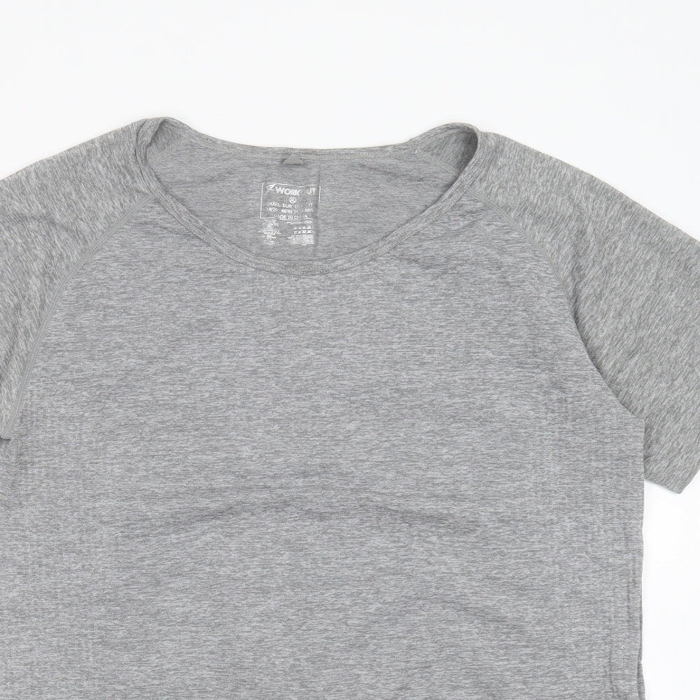 Primark Womens Grey  Polyester Basic T-Shirt Size XL Round Neck