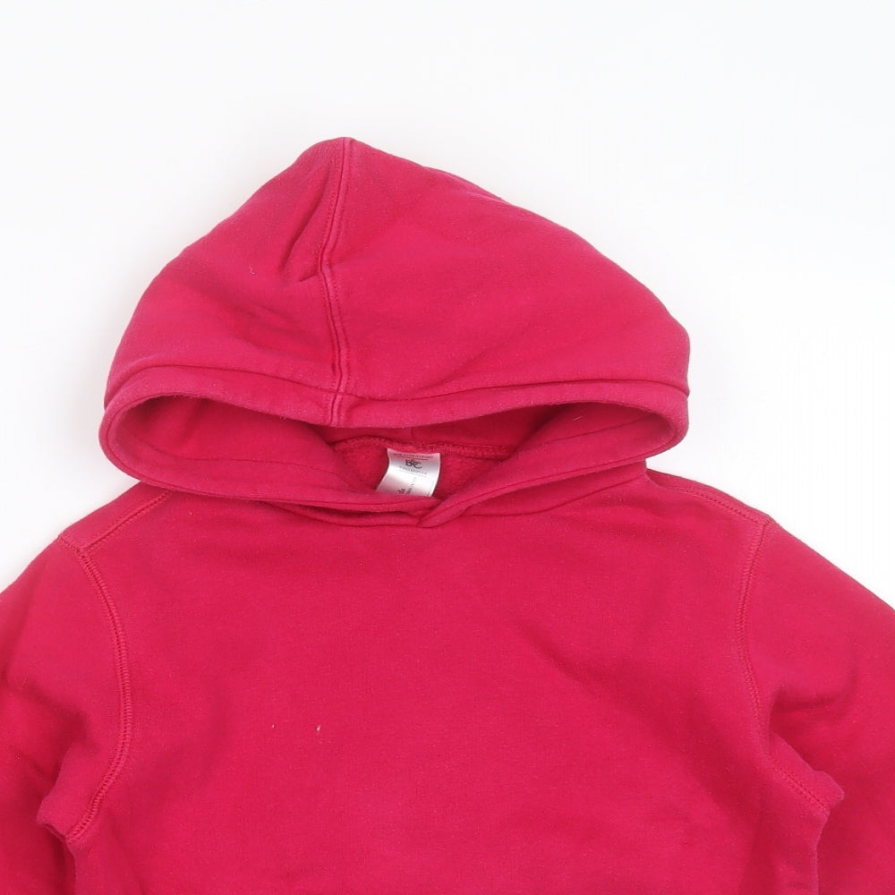 B&C Girls Pink  Cotton Pullover Hoodie Size 5-6 Years
