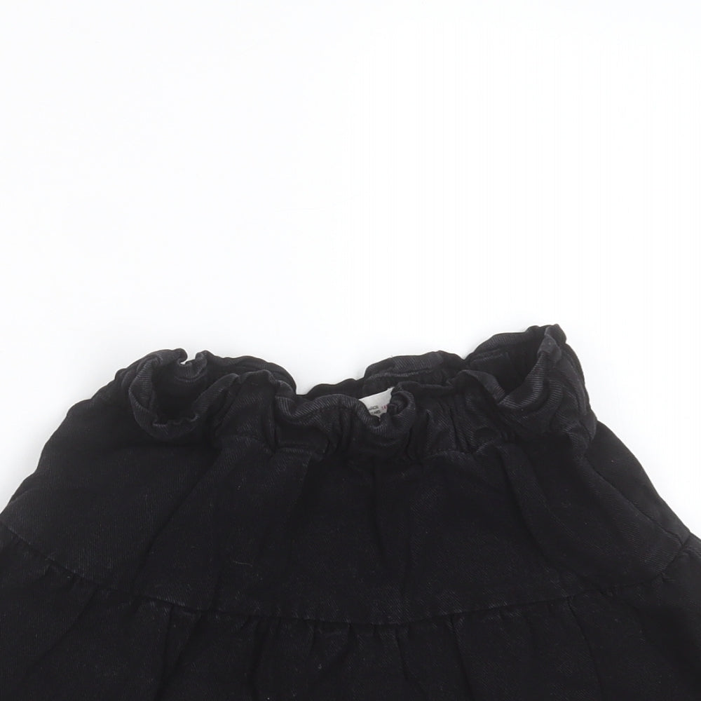 LEFTIES Girls Black  Cotton Mini Skirt Size 9-10 Years  Regular