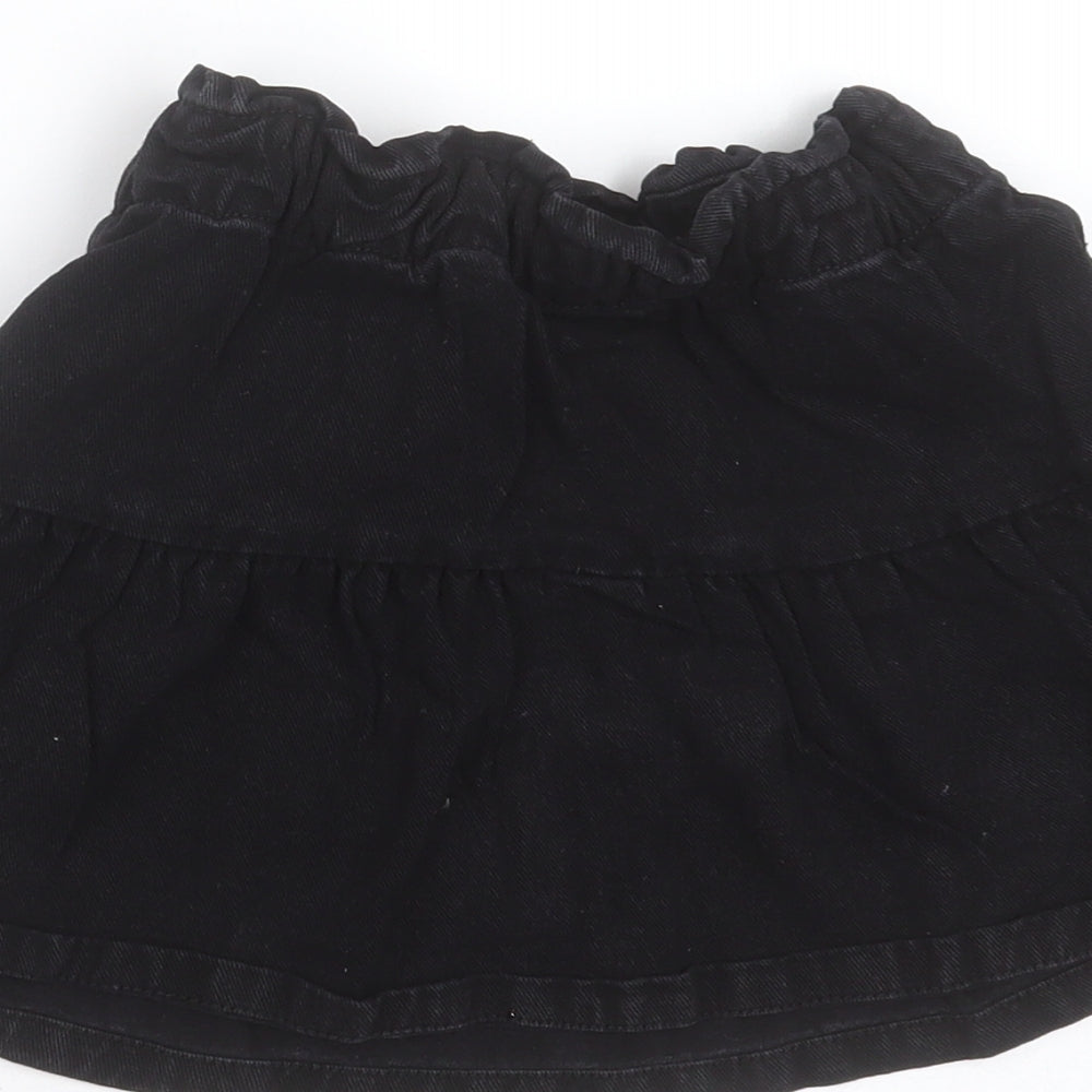 LEFTIES Girls Black  Cotton Mini Skirt Size 9-10 Years  Regular